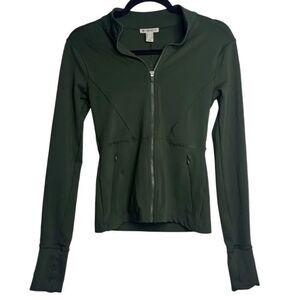 Forever 21 Athletic Zip Up Jacket Green Size XS
